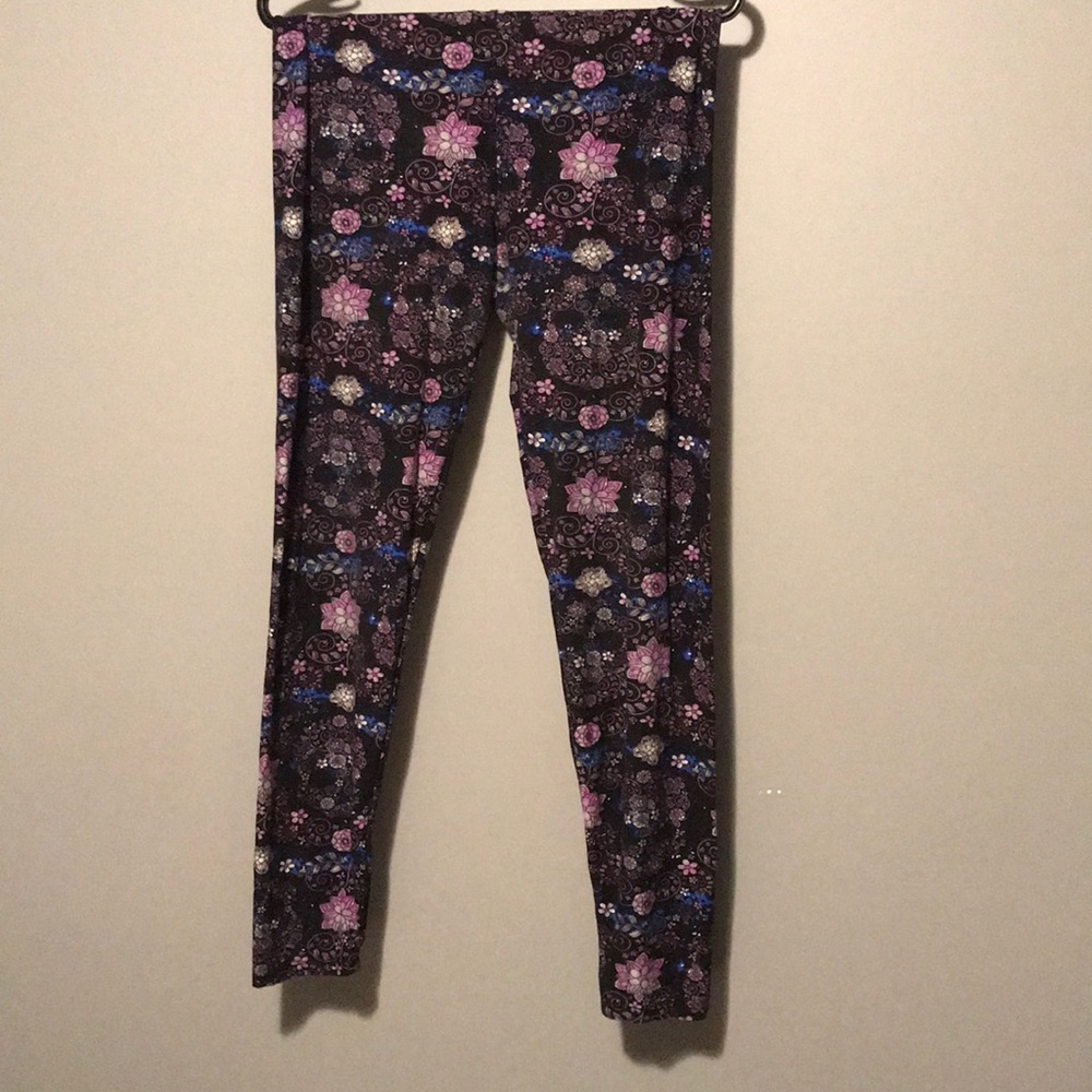 Leggings - skull & flower